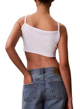 Crop Top Calvin Klein Jeans Baby blanco para mujer