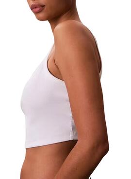 Crop Top Calvin Klein Jeans Baby blanco para mujer