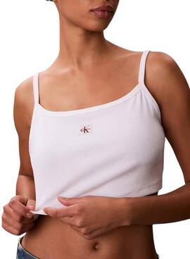 Crop Top Calvin Klein Jeans Baby blanco para mujer