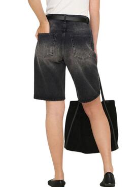 Bermudas vaqueras Only Mate negro para mujer
