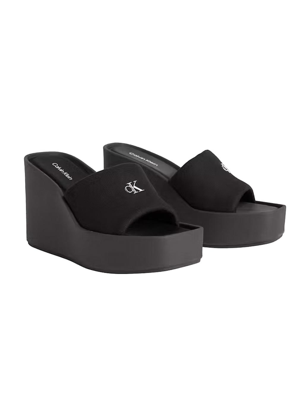 Sandalias de cuña Calvin Klein Jeans Wedge 70 negro para mujer