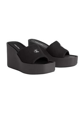 Sandalias de cuña Calvin Klein Jeans Wedge 70 negro para mujer