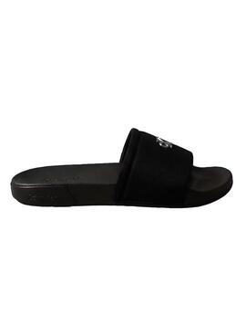 Sandalias Calvin Klein Jeans Slide Canvas negro para mujer
