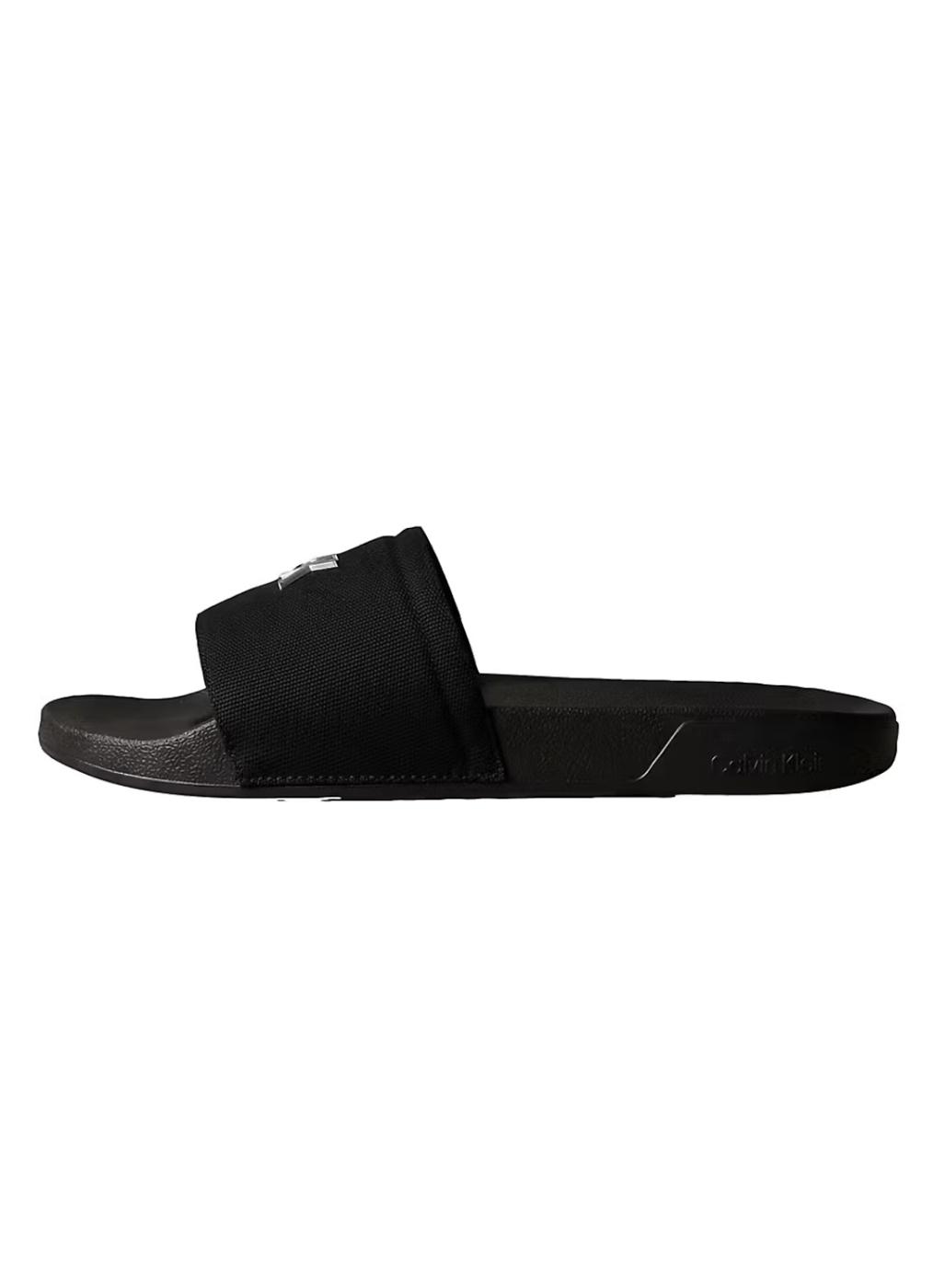 Sandalias Calvin Klein Jeans Slide Canvas negro para mujer