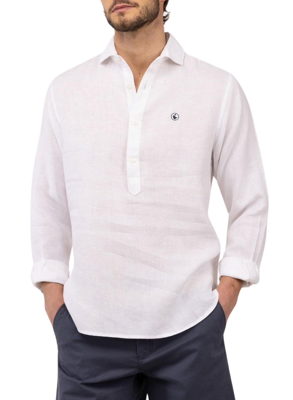Polera El Ganso lino blanco para hombre