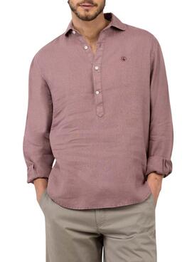 Polera El Ganso lino granate para hombre