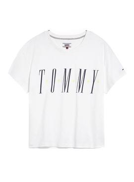 Camiseta Tommy Jeans Layer Graphics Blanco Mujer