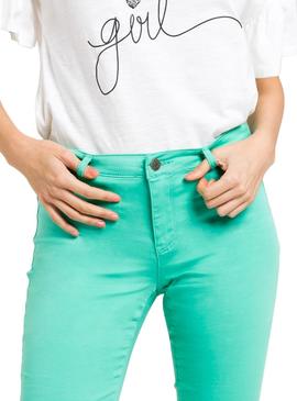 Pantalon Naf Naf Basico Verde Menta Mujer