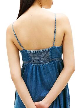 Vestido Tommy Jeans Chambray maxi para mujer