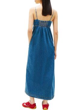 Vestido Tommy Jeans Chambray maxi para mujer