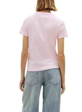 Camiseta Tommy Jeans Bubble rosa para mujer