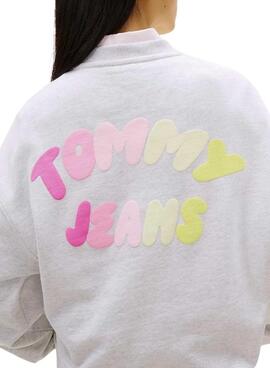 Sudadera Tommy Jeans Bubble gris para mujer