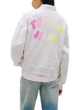 Sudadera Tommy Jeans Bubble gris para mujer