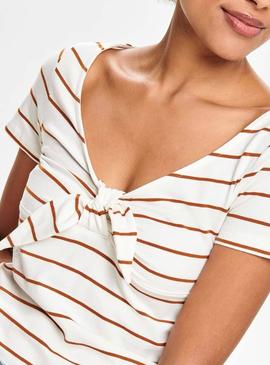 Camiseta Only Live Stripes Blanco Mujer