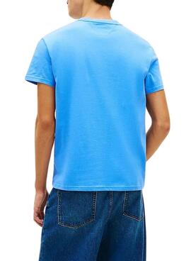 Camiseta Tommy Jeans Big Flag azul para hombre