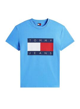 Camiseta Tommy Jeans Big Flag azul para hombre