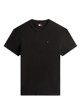 Camiseta Tommy Jeans Sflag negro para hombre