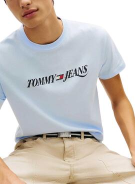 Camiseta Tommy Jeans Vintage logo azul para hombre