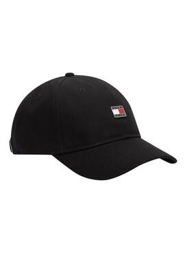 Gorra Tommy Jeans placa Heritage negro para mujer