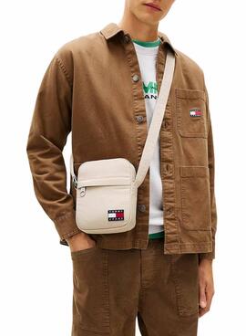 Bolso Tommy Jeans reporter Essential Ripstop beige para hombre