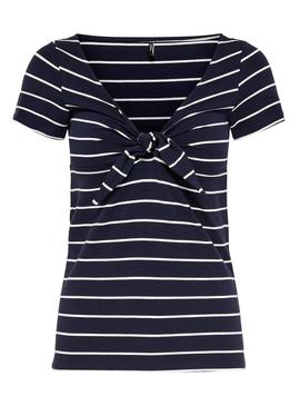 Camiseta Only Live Stripes Azul Marino Mujer