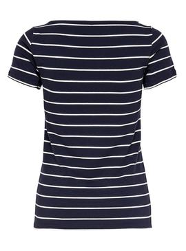 Camiseta Only Live Stripes Azul Marino Mujer