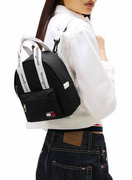 Mochila Tommy Jeans Essential mini negro para mujer