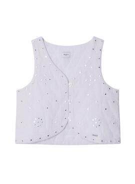 Top Pepe Jeans Holly blanco para niña