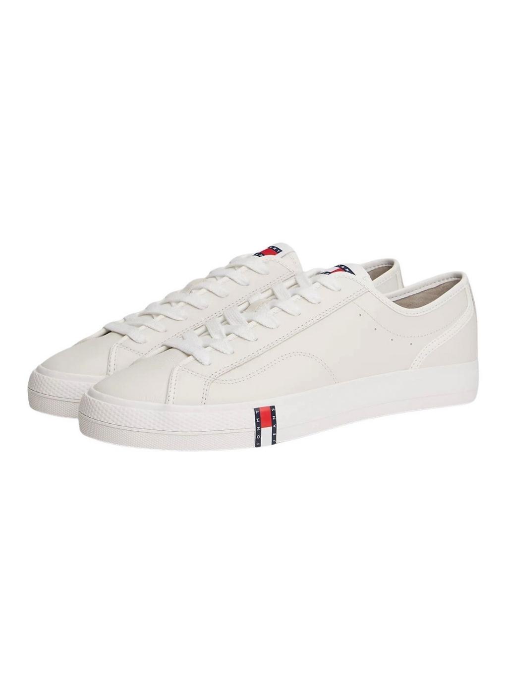 Zapatillas Tommy Jeans piel Archive con logo blanco para hombre