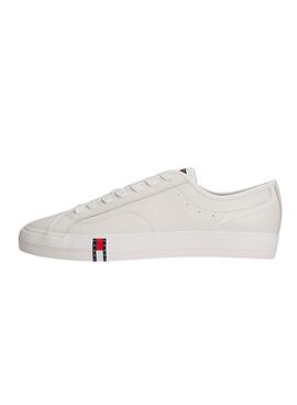 Zapatillas Tommy Jeans piel Archive con logo blanco para hombre