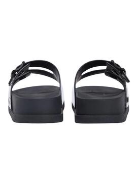 Chanclas Tommy Jeans Confort Jelly con hebillas negro para mujer