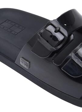 Chanclas Tommy Jeans Confort Jelly con hebillas negro para mujer