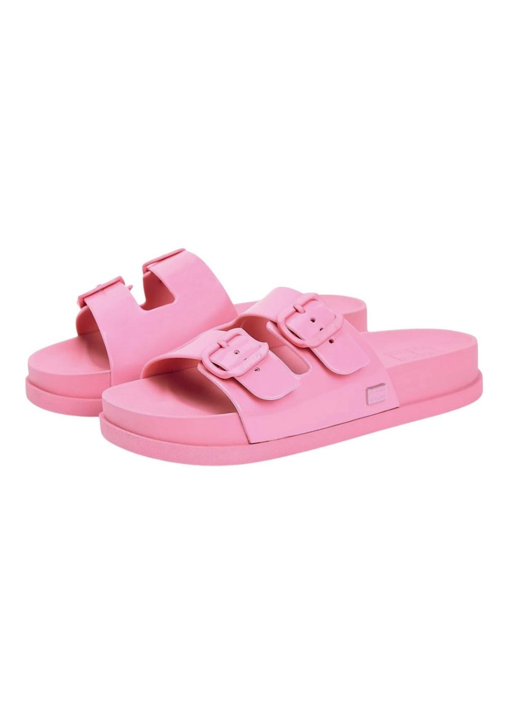 Chanclas Tommy Jeans Confort Jelly con hebillas rosa para mujer