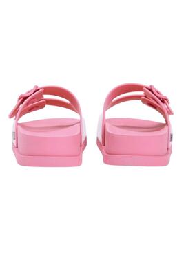 Chanclas Tommy Jeans Confort Jelly con hebillas rosa para mujer