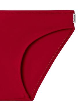 Bikini Pepe Jeans logo estampado rojo para niña