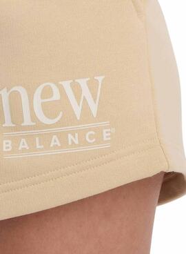 Shorts New Balance Fleece amarillo para mujer