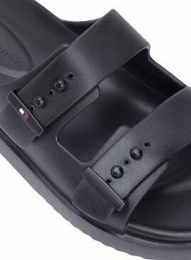 Chanclas Tommy Hilfiger Light ajustables con hebillas negro para hombre