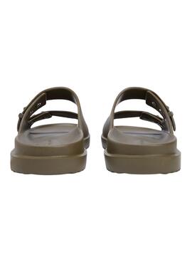 Chanclas Tommy Hilfiger Light ajustables con hebillas verde para hombre