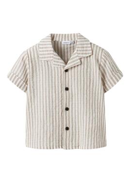 Camisa Name It Fedenis beige para niños