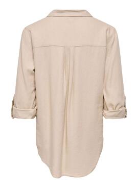 Camisa Only Goa beige para mujer