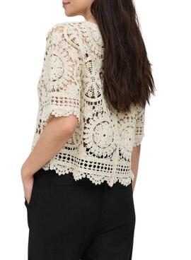 Camiseta Only Waterly beige para mujer