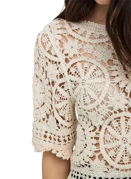 Camiseta Only Waterly beige para mujer