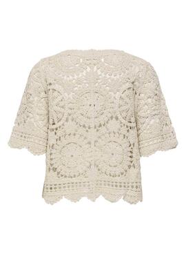 Camiseta Only Waterly beige para mujer