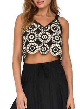 Too Only crochet Yvonne blanco y negro para mujer