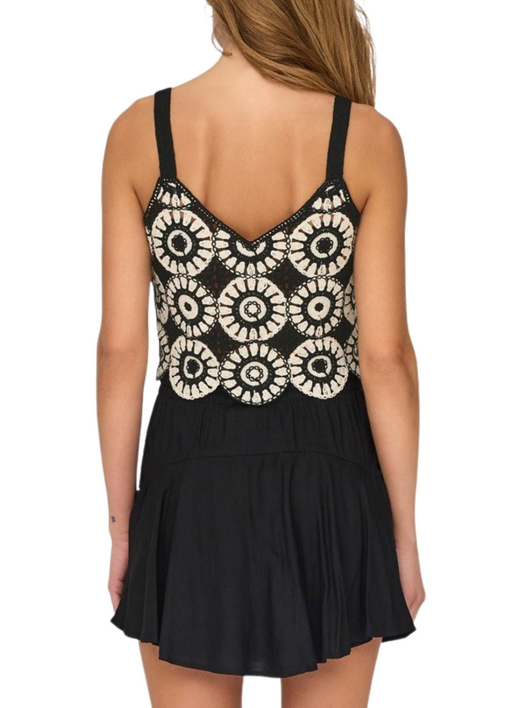 Too Only crochet Yvonne blanco y negro para mujer