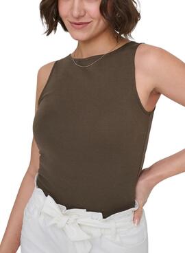 Camiseta Only Malia marrón para mujer