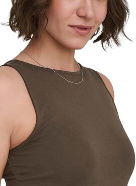 Camiseta Only Malia marrón para mujer