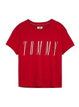 Camiseta Tommy Jeans Layer Graphics Rojo Mujer