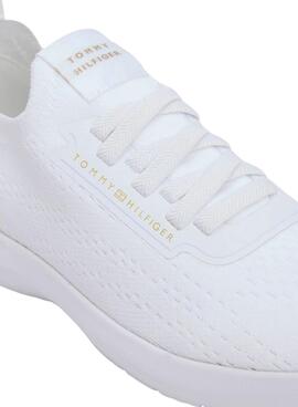 Zapatillas Tommy Hilfiger Knit Extralight blanco para mujer