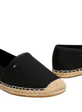 Alpargatas Tommy Hilfiger Flag Canvas negro para mujer